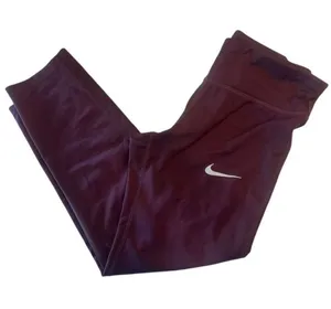 Nike Women's Dri-Fit Cropped Leggings Maroon / burgundy Size S Athletic Sports thumbnail 1