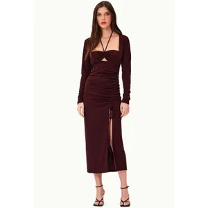 Nicholas Noel Womens US 4 Gown Maxi Dress Purple Center Cutout Special Occasion‎ thumbnail 12