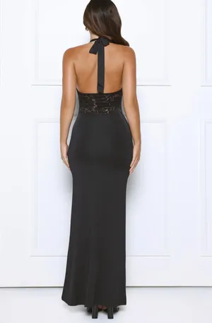 Hello Molly Always That Girl Halter Maxi Dress Black thumbnail 3