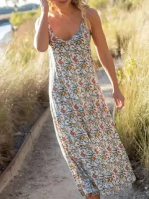 NWT Natural Life White Multicolor Floral Amy Sleevless Slip Maxi Dress Large thumbnail 10