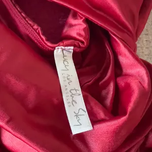 Lucy in the Sky Vibrant Red Satin Gown thumbnail 4