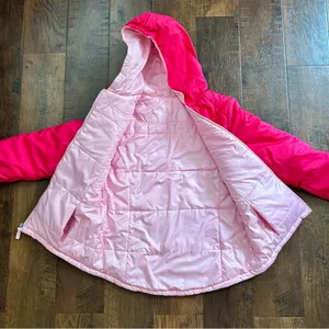 Faded Glory hot pink/pink reversible hooded puffer jacket, juniors size XL 14/16 thumbnail 10