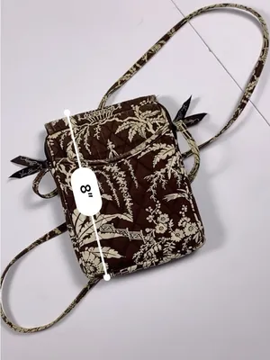 Vera Bradley Mini Hipster Crossbody Brown Imperial Toile Retired Quilted Bag thumbnail 14