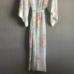 Victoria's Secret Collection Kimono Robe Women's Size L Floral Vintage 90s Robe thumbnail 7