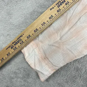 Loft Womens Shirt XL Orange White Plaid Button‎ Ruffle Cotton Top Ann Taylor thumbnail 4