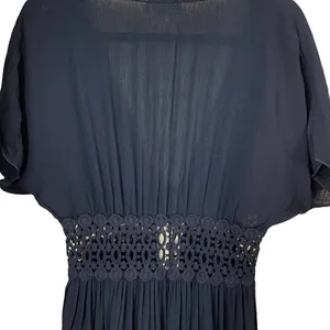 Lavender Field Long Black Kimono Open Front Cover Up thumbnail 7