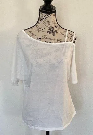 Elegant White Off-Shoulder Women's Top thumbnail 1