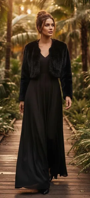 Allegra k Black Faux Fur Bolero Jacket thumbnail 1