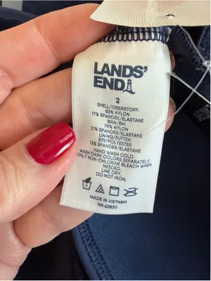 NWT Lands’ End Bandeau Tankini Top Size 2 XS Tummy Control Swimwear E2 thumbnail 7