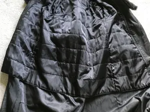 NWT Black Faux-Fur Collar Leather Trench Coat thumbnail 10