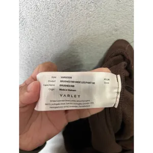 Varley Brushed Ribbed Wide Leg Pants Brown Contrast Stripe Lounge‎ Athleisure XS thumbnail 9