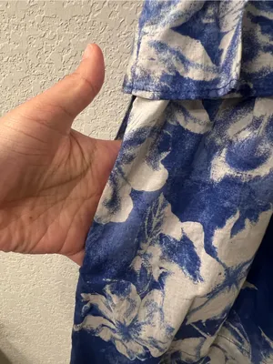 Olivaceous Floral Blue Ruffle‎ Romper L thumbnail 4