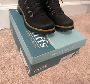 Cliffs by WHITE MOUNTAIN Black Lace-Up Ankle Hiker Boots thumbnail 1