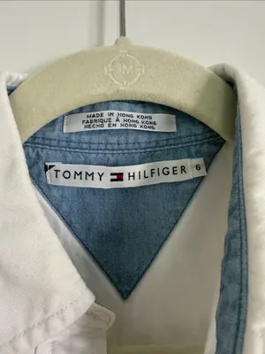 Tommy Hilfiger White Long-Sleeve Casual Button-Down Shirt with Subtle Trim thumbnail 3