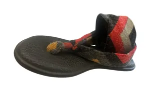 Sanuk Women's Yoga Sling Sandals Red Black Chevron Shoes Yoga Mat Size‎ 7 thumbnail 1