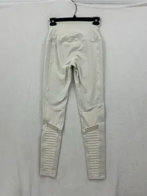 ALO Yoga White Ribbed Moto Leggings 1056 thumbnail 6
