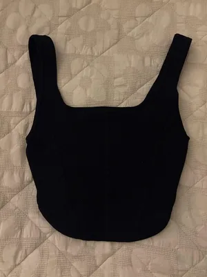 Aritzia Black Tank Top Babaton Ribbed thumbnail 1