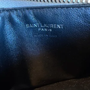Saint Laurent YSL Cassandra Gray Leather Coin Purse Wallet thumbnail 12