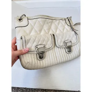 Coach Poppy Vintage Y2K Cream Quilted Shoulder Bag Handbag Purse Leather thumbnail 14