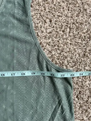 NWT Sleeveless Eyelet Beach Dress in Sage Green Lightweight Stretch Summer XXL thumbnail 7