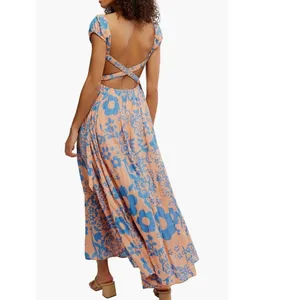 Free People Ultraviolet Maxi Dress, Size Small, Pale‎ Pink/Blue NWT thumbnail 3
