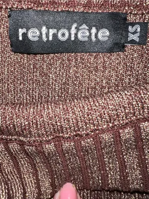 Retrofête AVENUE RIB KNIT DRESS in Metallic Cognac thumbnail 6