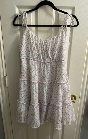 White Floral Dress thumbnail 1