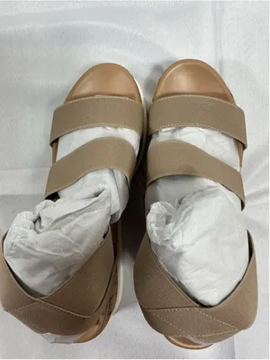 Woman’s New Soda Madyson Slip On Strappy Cork Wedge Sandals Size 8 Wheat thumbnail 5