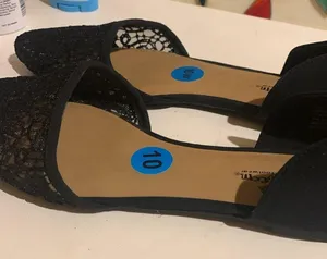 Self Esteem Black Flats with Black Netting thumbnail 3