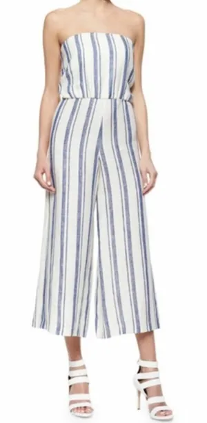 Alice + Olivia‎ Lucie Strapless Wide-Leg Linen Jumpsuit Size 2 thumbnail 1