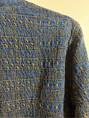 Click by Color Me Cotton Embroidered Denim Jacket 100% Tencel thumbnail 4