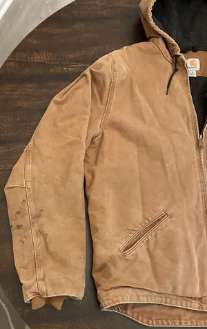 Carhartt J141-211 Washed Duck Sierra Sherpa Lined Jacket Sz Large L Tall Tan thumbnail 2
