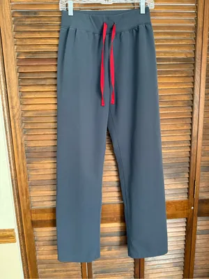 Figs Livingston High-Rise Straight-Leg Scrub Pant Charcoal Gray thumbnail 2