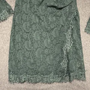 Free People Dress Women's Floral Pearl Lace Long Sleeve Green Mini Size‎ S thumbnail 9
