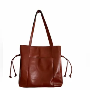 Patricia Nash Everton Tooled Leather Slouch‎ Drawstring Tote Bag Tan Cognac thumbnail 2