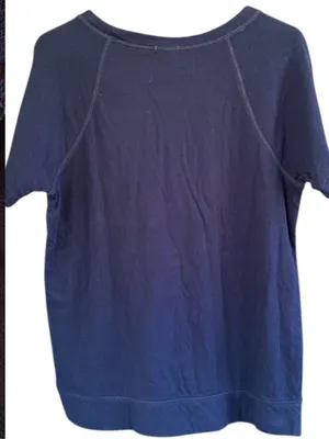 NWT J. Crew Foreign Language "Kiss" S/S Sweatshirt Navy Red Size Medium thumbnail 4