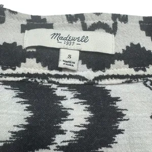 Madewell 100% Cotton Sleeveless Tunic Top Black Tribal Print Small thumbnail 6