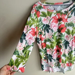 Tommy Bahama 100% Cotton Ashby Isles Faraway Blooms Knit Top S Tropical Heavenly thumbnail 4