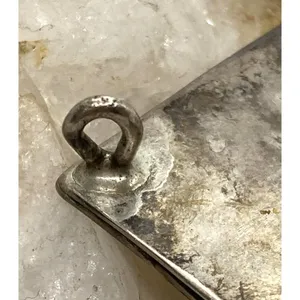 Vintage Handmade Gray Agate Pendant‎ Oxidized Sterling 925 Silver 8.8g Boho thumbnail 6