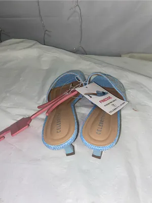 Finesse Light Blue Sequin Slide Mules Size 7 thumbnail 2