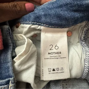 Mother The Looker Ankle Fray Women's blue Skinny Jeans side stripes Size 26 thumbnail 9