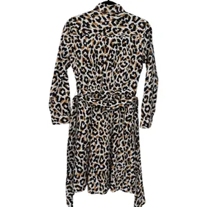 NWT J.Crew Womens Leopard Print Tie Waist‎ Cotton Shirt Dress Long Sleeve Size 0 thumbnail 6