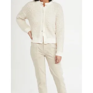 Alex Mill Binky Cardigan Ivory Medium As Is Merino Wool Neutral Button Front thumbnail 2