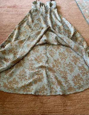 Here Comes The Sun Floral Satin Cutout Midi Dress US 2 AU 8 thumbnail 6