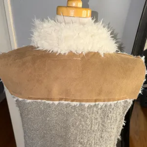 Saturday Sunday Anthropologie Fluffy Cream Vest thumbnail 7