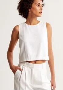 Abercrombie Linen Top White thumbnail 1
