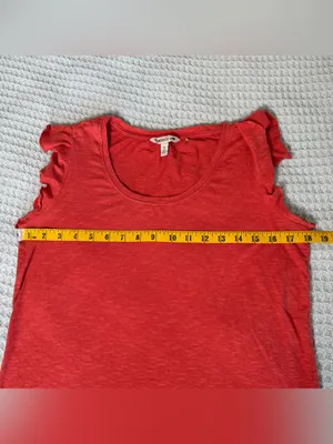 Toad & Co Rufflita II Tee Shirt Top Womens Medium Orange Organic Cotton Gorpcore thumbnail 8