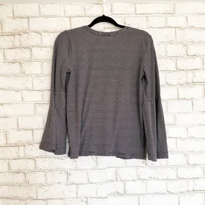 Loft Embroidered Peplum Top w/ Bell Sleeves Small thumbnail 2
