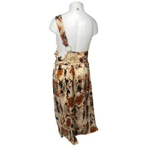 NEW Rebdolls Kiera Multicolor Satin Abstract One Shoulder Maxi Shift Dress 14/16 thumbnail 2