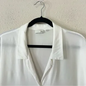 Artizia Wilfred Free Tie Front Blouse in White Size Large Short Sleeve thumbnail 5